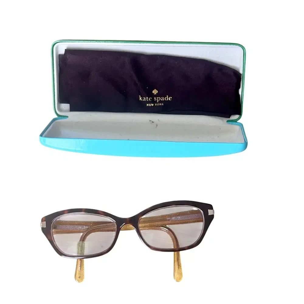 Kate Spade Women's Tort Gold Sparkle Vivi JBY 135 Eyeglasses Frames